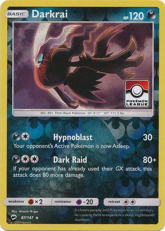 Darkrai (87/147) (League Promo) [Sun & Moon: Burning Shadows] - for just $4.15! 