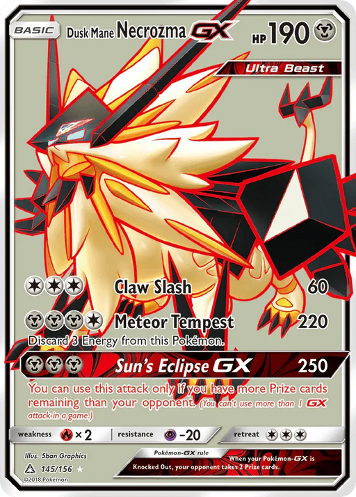 Dusk Mane Necrozma GX (145/156) [Sun & Moon: Ultra Prism] - for just $8.10! 