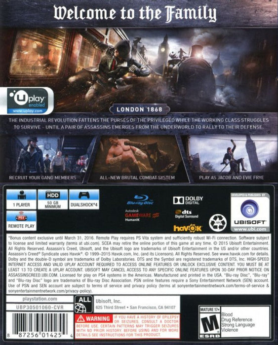 Assassin's Creed: Syndicate [Limited Edition] – PlayStation 4 (PS4) - for just $10.99! 