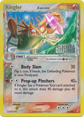 Kingler (22/100) (Delta Species) (Stamped) [EX: Crystal Guardians] - for just $19! 