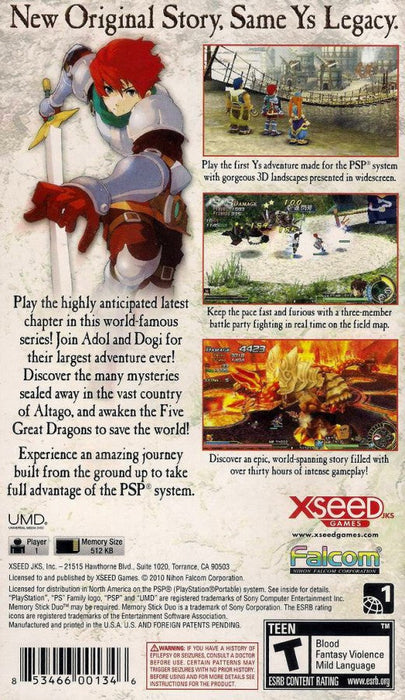 Ys Seven – PlayStation Portable (PSP) - for just $64.99! 