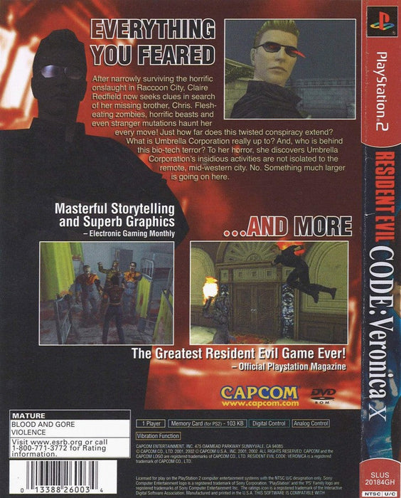 Resident Evil Code: Veronica X – PlayStation 2 (PS2) - for just $19.99! 