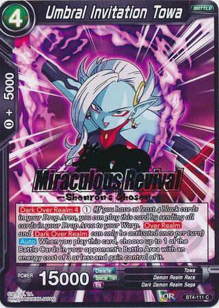 Umbral Invitation Towa (Shenron's Chosen Stamped) (BT4-111) [Tournament Promotion Cards] - for just $0.30! 