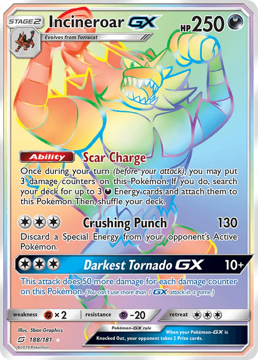 Incineroar GX (188/181) [Sun & Moon: Team Up] - for just $10! 