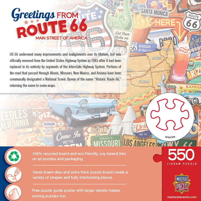 Greetings From Route 66 - 550 Piece Jigsaw Puzzle - Just $14.99! Shop now at Retro Gaming of Denver