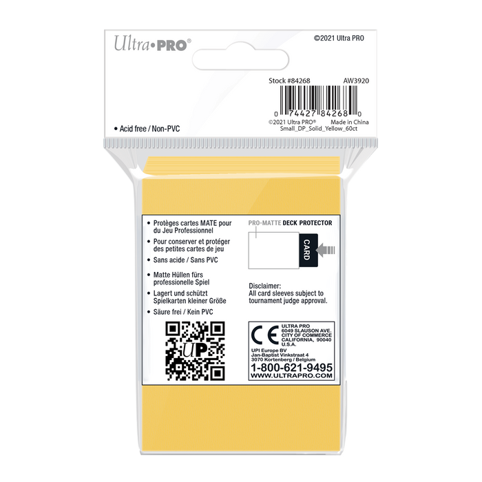 Ultra PRO: Small 60ct Sleeves - PRO-Matte (Yellow) - Just $0! Shop now at Retro Gaming of Denver