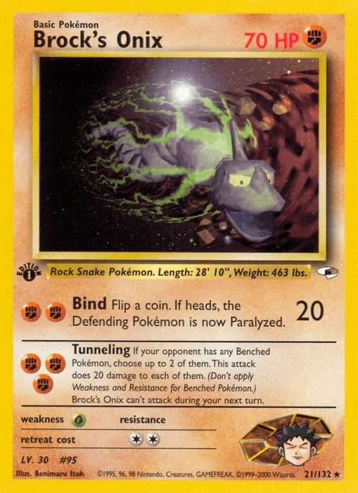 Brock's Onix (21/132) [Gym Heroes 1st Edition] - for just $4.65! 