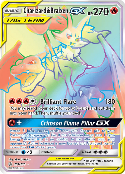 Charizard & Braixen GX (251/236) [Sun & Moon: Cosmic Eclipse] - for just $42.60! 
