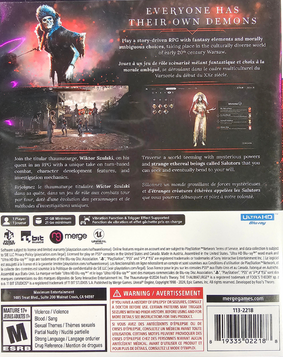 The Thaumaturge – Playstation 5 (PS5) - for just $0! 