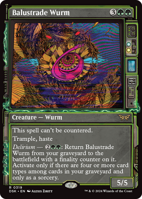 Balustrade Wurm (DSK-319) - Duskmourn: House of Horror: (Showcase) Foil - for just $0.09! 