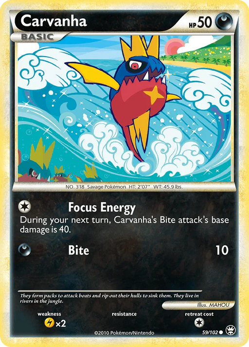 Carvanha (59/102) [HeartGold & SoulSilver: Triumphant] - for just $0.15! 