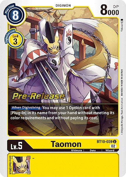 Taomon [BT10-039] [Xros Encounter Pre-Release Cards] - Just $1.30! Shop now at Retro Gaming of Denver