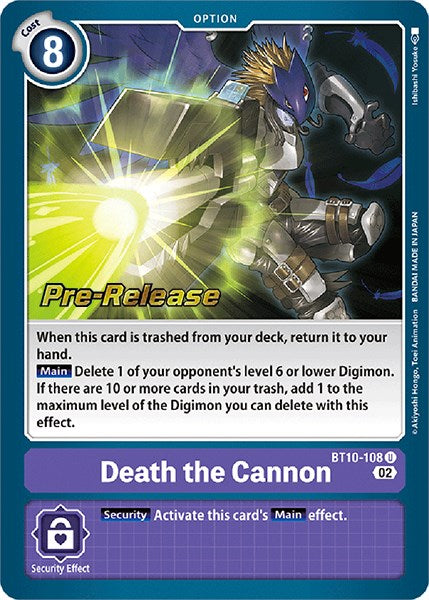 Death the Cannon [BT10-108] [Xros Encounter Pre-Release Cards] - Just $0.30! Shop now at Retro Gaming of Denver