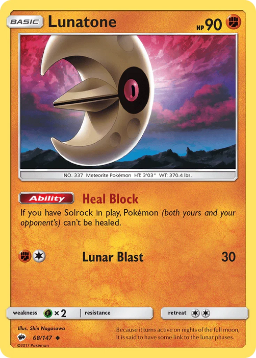 Lunatone (68/147) [Sun & Moon: Burning Shadows] - for just $0.10! 