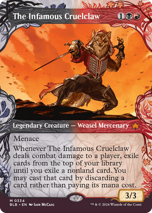 The Infamous Cruelclaw (BLB-334) - Bloomburrow: (Showcase) (Borderless) - for just $0.67! 