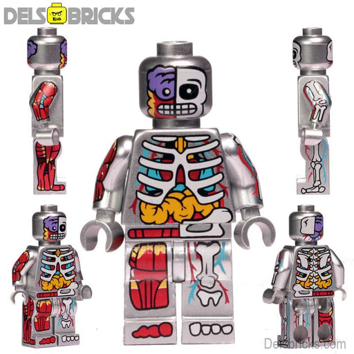 Human Body Guy Visible Anatomy Man Silver Color Lego Minifigures custom toys - Just $4.50! Shop now at Retro Gaming of Denver