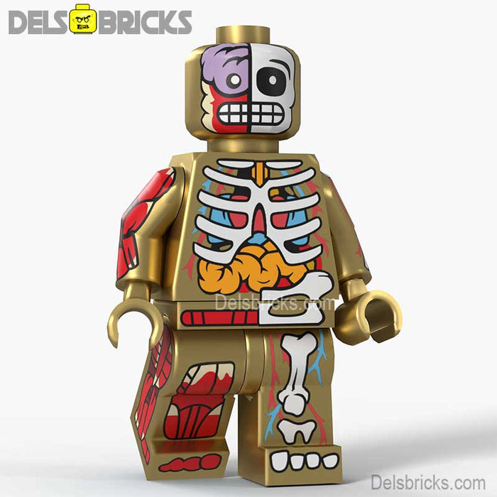 Human Body Guy Visible Anatomy Man Gold Lego Minifigures custom toys - Just $4.50! Shop now at Retro Gaming of Denver