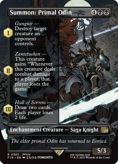 Summon: Primal Odin (FIN-365) - FINAL FANTASY: (enchantment) (Borderless) Foil - for just $2.96! 