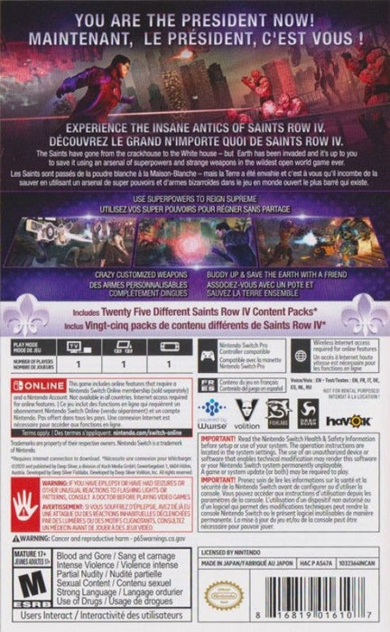 Saints Row IV ReElected – Nintendo Switch (NS) - for just $15.99! 