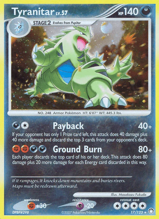 Tyranitar (17/123) [Diamond & Pearl: Mysterious Treasures] - for just $10.35! 
