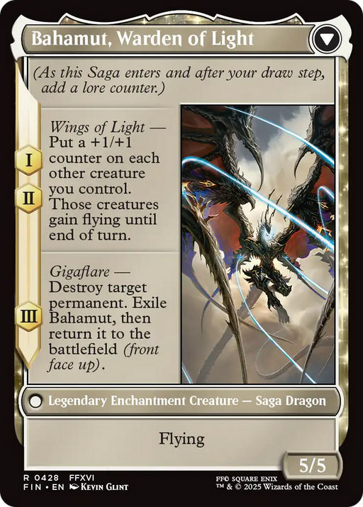 Dion, Bahamut's Dominant // Bahamut, Warden of Light (FIN-428) - FINAL FANTASY: (enchantment, Extended Art) - for just $0.64! 