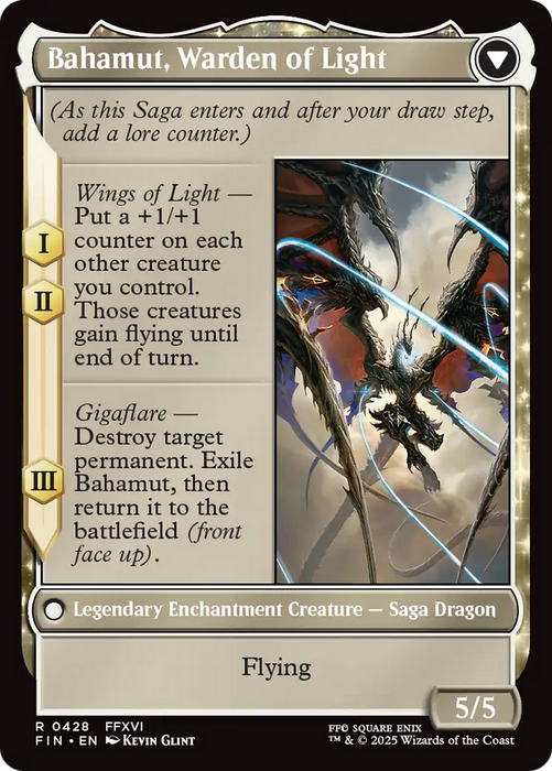 Dion, Bahamut's Dominant // Bahamut, Warden of Light (FIN-428) - FINAL FANTASY: (enchantment, Extended Art) Foil - for just $2.66! 