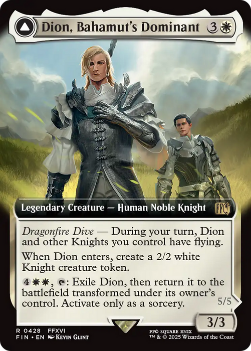 Dion, Bahamut's Dominant // Bahamut, Warden of Light (FIN-428) - FINAL FANTASY: (enchantment, Extended Art) Foil - for just $2.66! 
