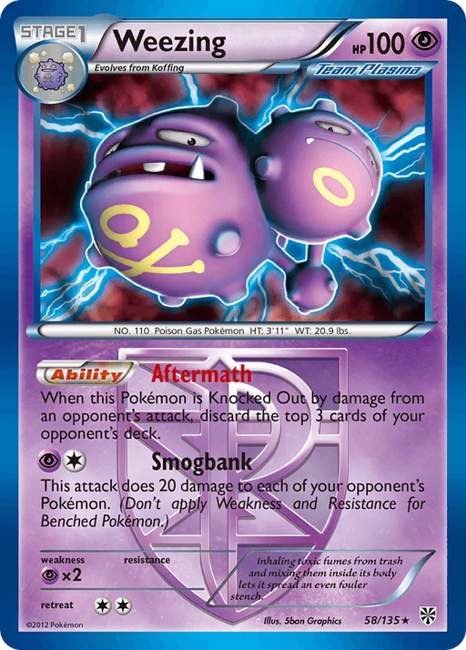 Weezing (58/135) [Black & White: Plasma Storm] - for just $1.20! 
