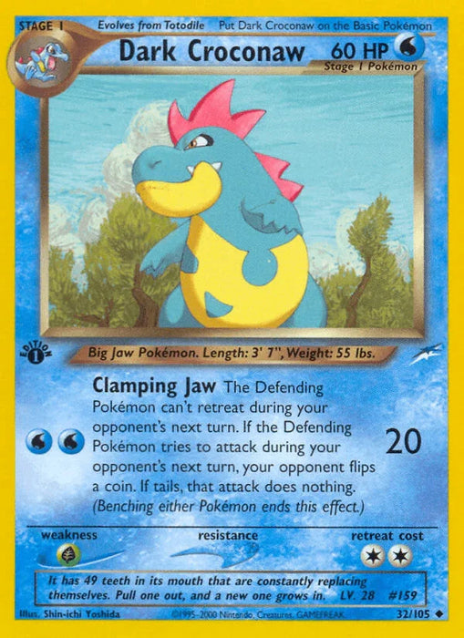 Dark Croconaw (32/105) [Neo Destiny 1st Edition] - for just $2.70! 