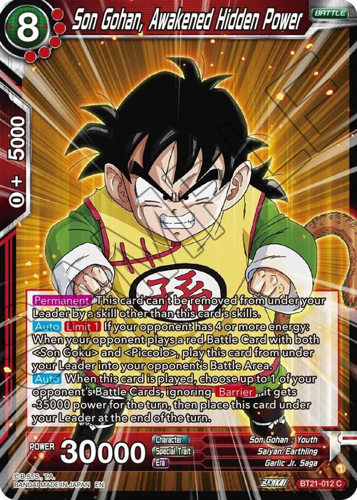 Son Gohan, Awakened Hidden Power (BT21-012) [Wild Resurgence] - for just $0.10! 
