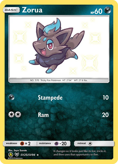 Zorua (SV25/SV94) [Sun & Moon: Hidden Fates - Shiny Vault] - for just $4.55! 