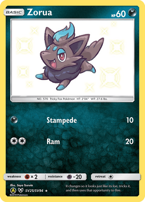 Zorua (SV25/SV94) [Sun & Moon: Hidden Fates - Shiny Vault] - for just $2.90! 