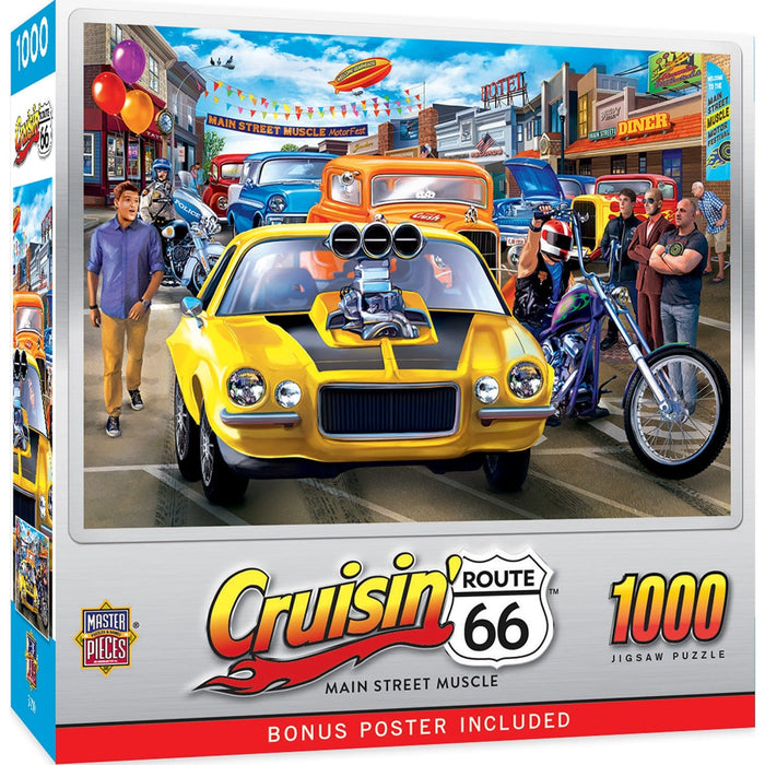 Cruisin' Route 66 - Main Street Muscle 1000 Piece Jigsaw Puzzle - for just $16.99! 