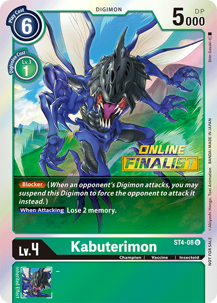 Kabuterimon [ST4-08] (Online Finalist) [Starter Deck: Giga Green Promos] - Just $1.05! Shop now at Retro Gaming of Denver