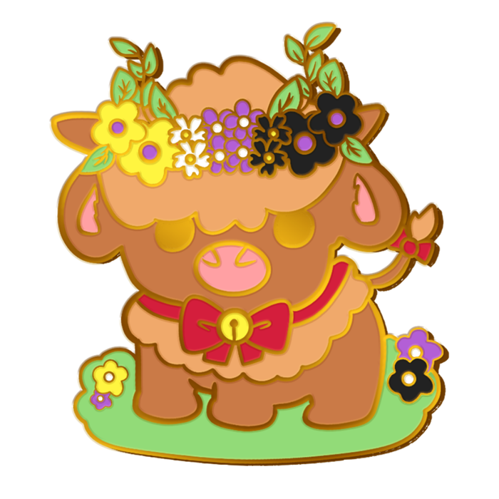 Pride Cow: Non-Binary Rainbow LGBTQIA+ Enamel Pin - for just $12! 