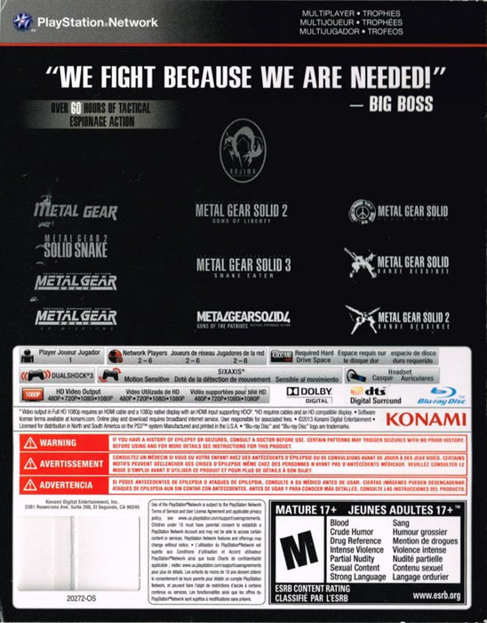 Metal Gear Solid: The Legacy Collection – PlayStation 3 (PS3) - for just $54.99! 
