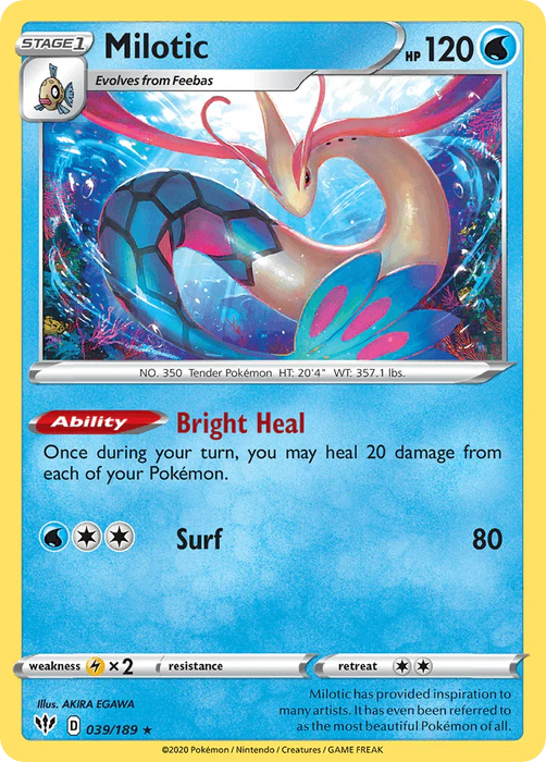 Milotic (039/189) [Sword & Shield: Darkness Ablaze] - for just $0.25! 