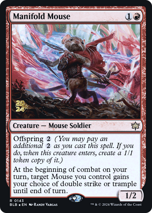 Manifold Mouse (PRE-143) - Bloomburrow Promos Foil - for just $0.29! 