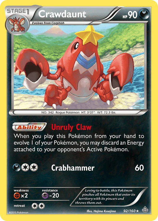 Crawdaunt (92/160) [XY: Primal Clash] - for just $0.30! 