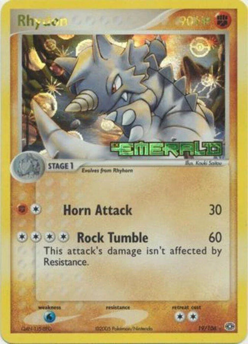 Rhydon (19/106) (Stamped) [EX: Emerald] - for just $11.05! 