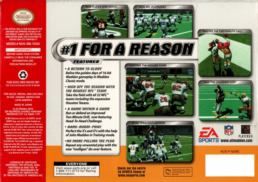 Madden NFL 2002 – Nintendo 64 (N64) - for just $9.99! 