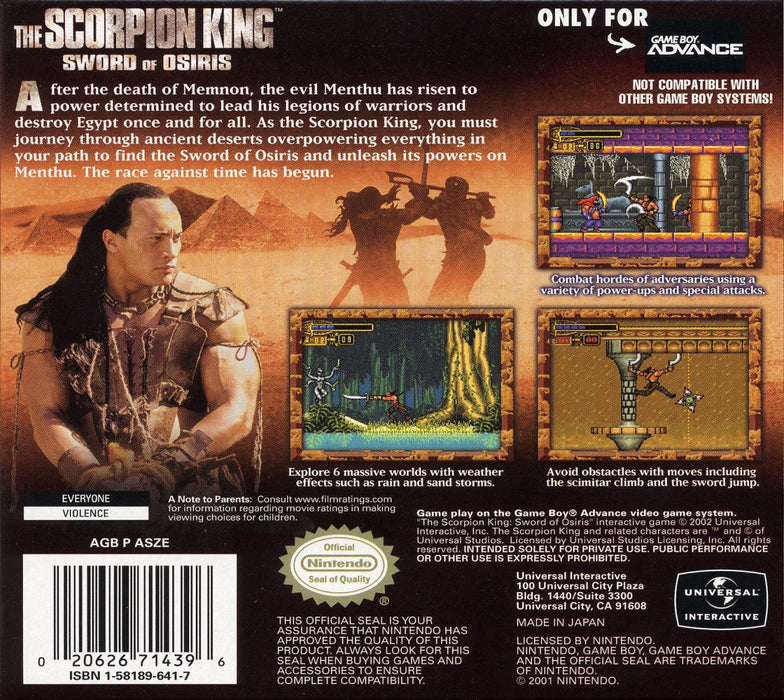 Scorpion King: Sword Of Osiris – Game Boy Advance (GBA) - for just $7.99! 