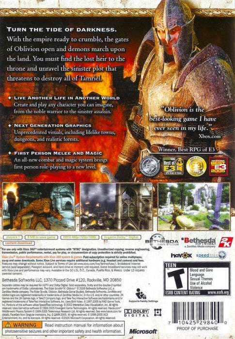Elder Scrolls: IV: Oblivion – Xbox 360 (X360) - for just $10.99! 