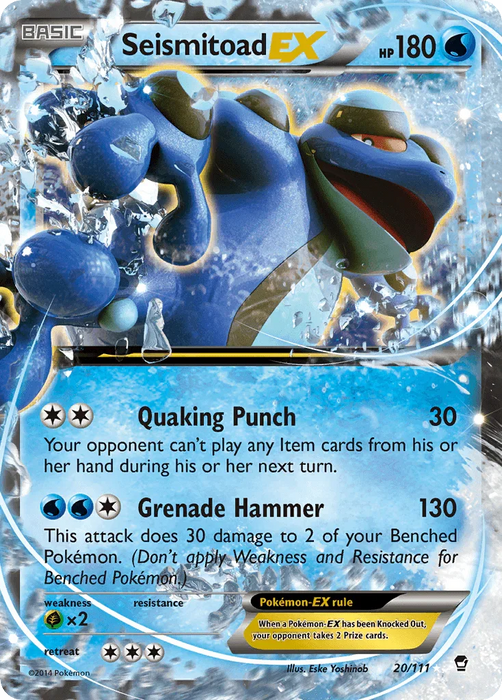 Seismitoad EX (20/111) [XY: Furious Fists] - for just $2! 