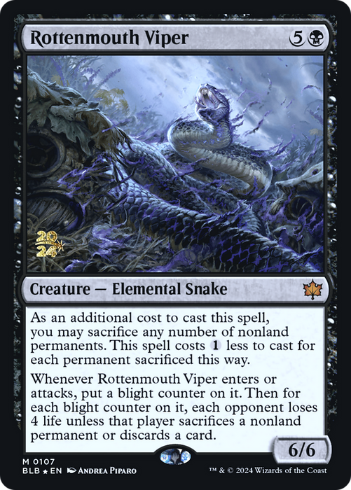 Rottenmouth Viper (PRE-107) - Bloomburrow Promos Foil - for just $2.56! 