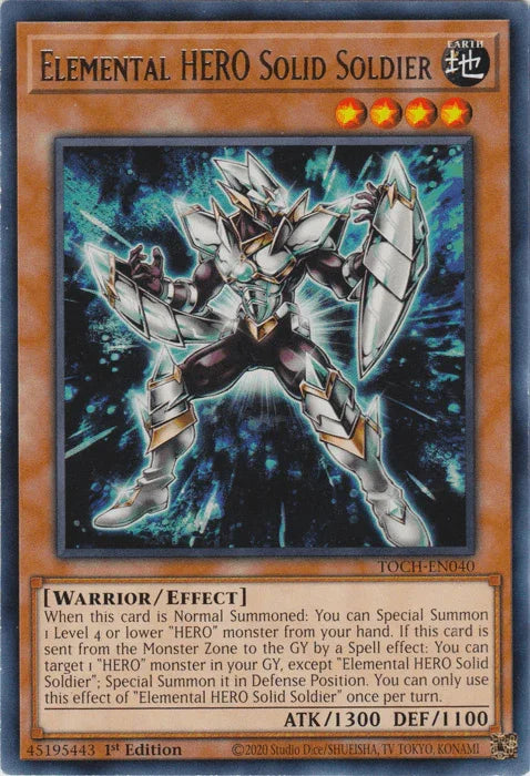 Elemental Hero Solid Soldier [TOCH-EN040] Rare - for just $0.10! 