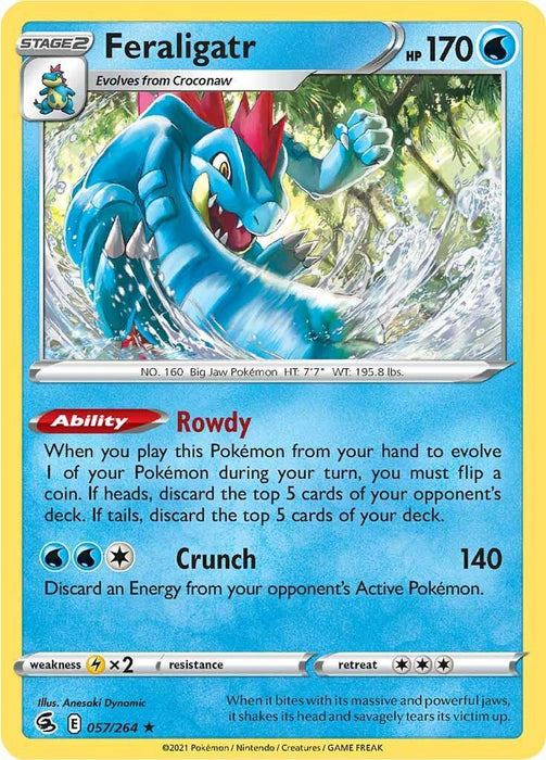 Feraligatr (057/264) [Sword & Shield: Fusion Strike] - for just $0.15! 