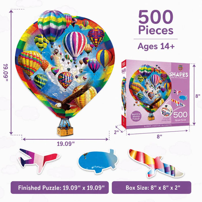 Shapes - Hot Air Balloons 500 Piece Jigsaw Puzzle - for just $14.99! 