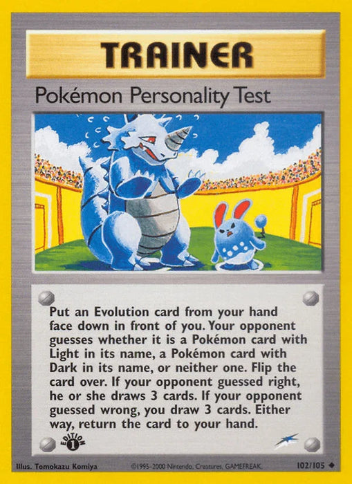 Pokemon Personality Test (102/105) [Neo Destiny 1st Edition] - for just $3.55! 