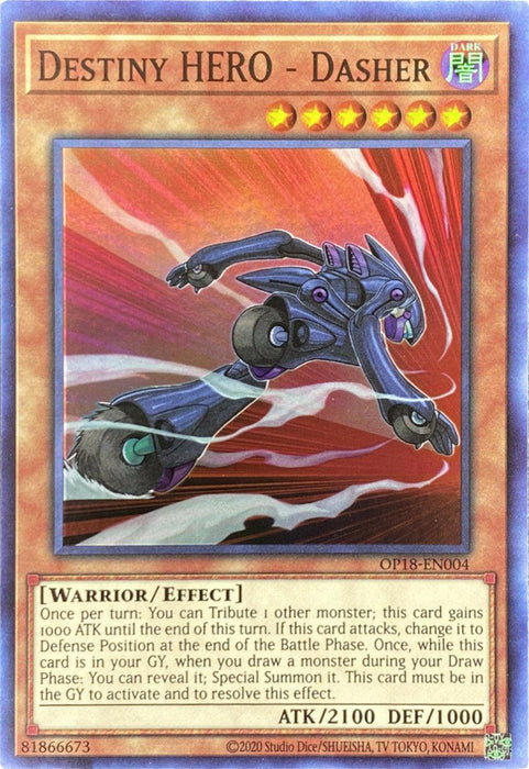 Destiny HERO - Dasher [OP18-EN004] Super Rare - for just $0.20! 